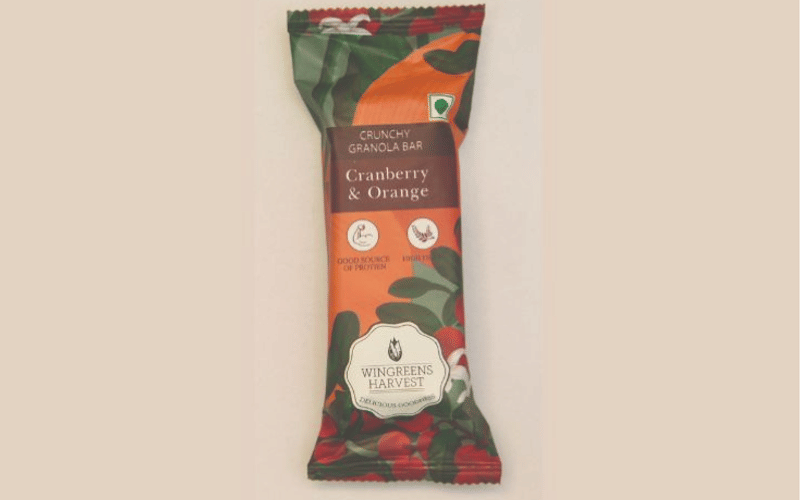 Pack View: Wingreens Harvest Cranberry and Orange Granola Bar